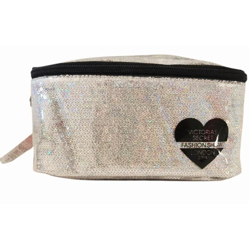 3pc VICTORIA SECRET MAKEUP TRAIN CASE cosmetic bag LIKE AN ANGEL pencil case NEW